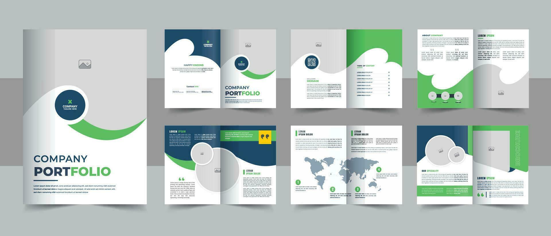 plantilla de folleto de perfil de empresa y diseño de presentación de informe anual vector