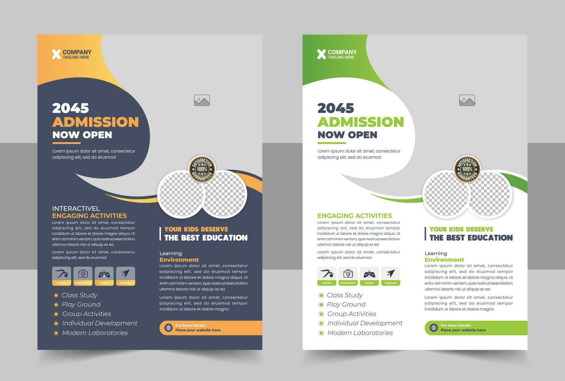 Kids back to school education admission flyer poster layout or Tutoring