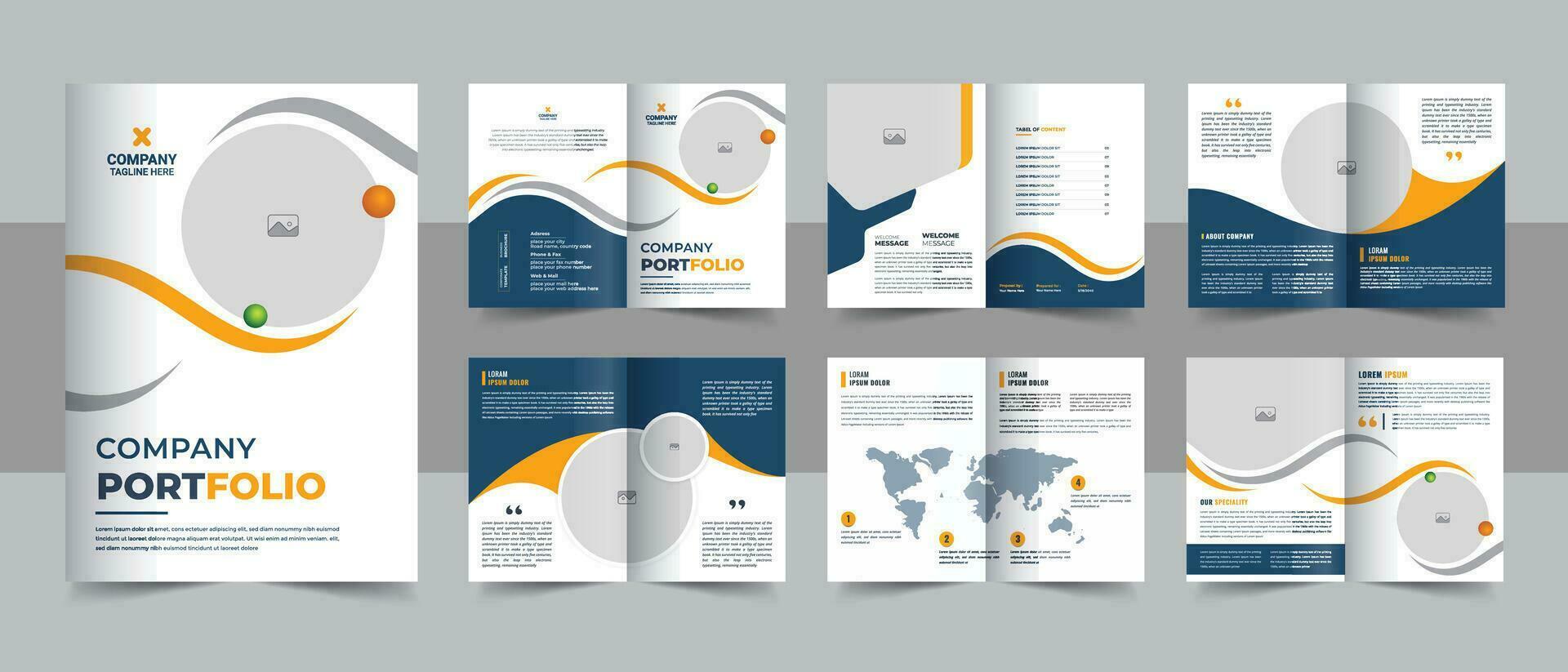 Company profile brochure template and annual report presentation vector