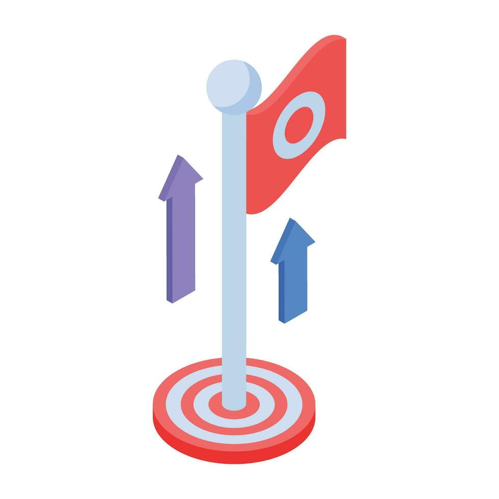 Handy isometric icon of growth goal vector