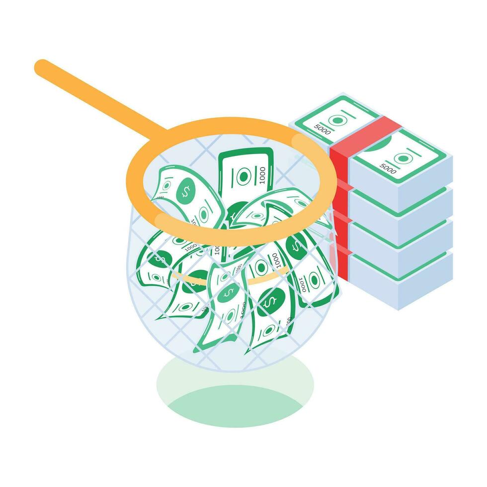 Isometric icon of cryptocurrency app vector
