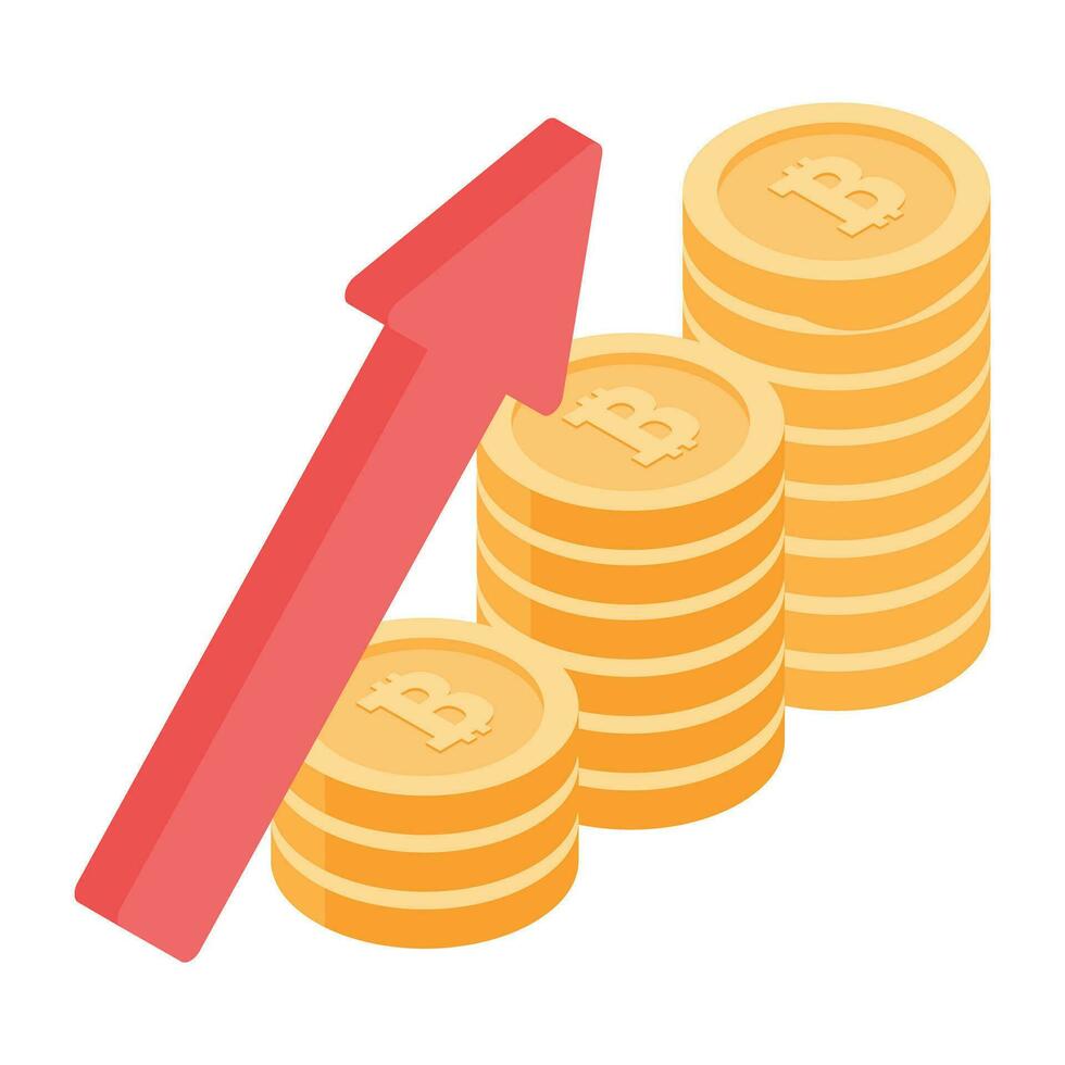An isometric icon of growth analysis vector