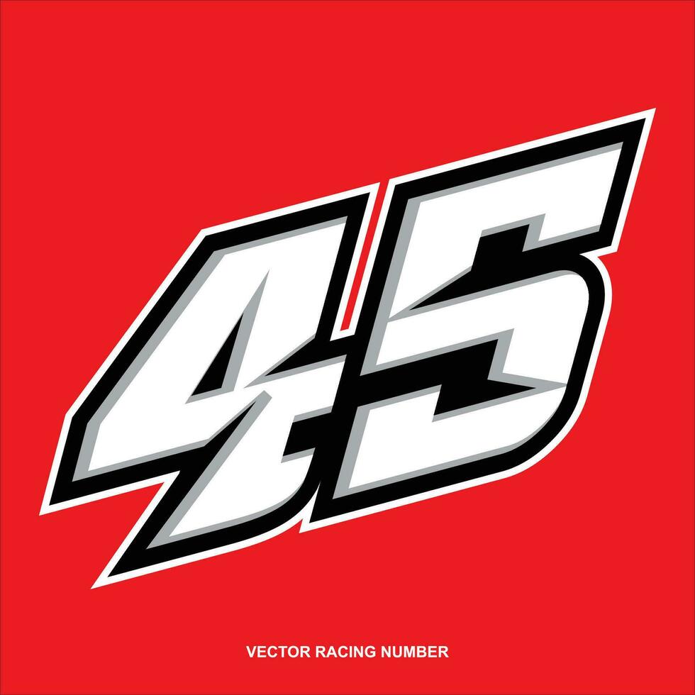 race number 45 vector
