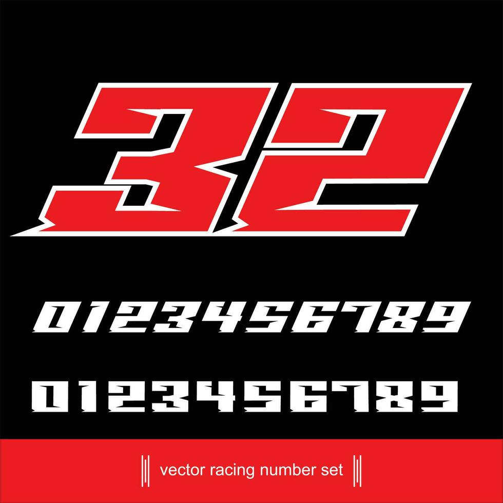CLEAN AND BOLD RACING NUMBERS SET BUNDELS vector
