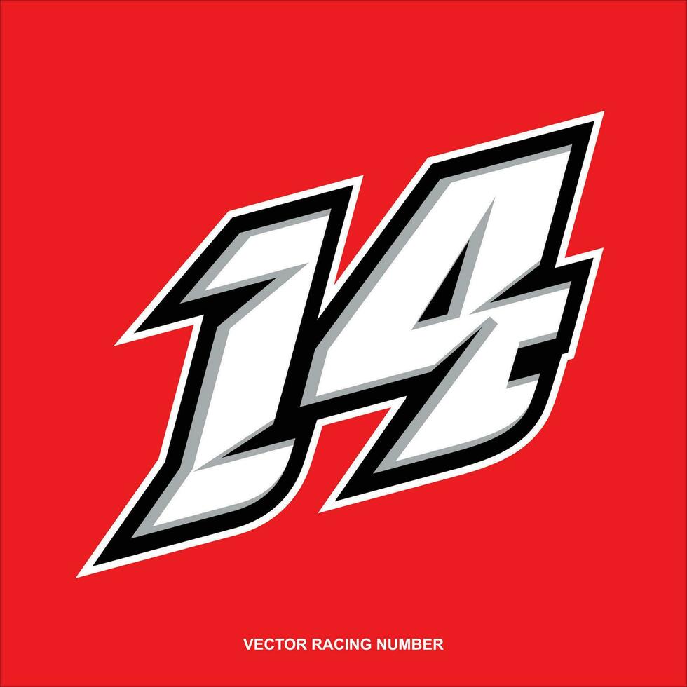 race number 14 vector