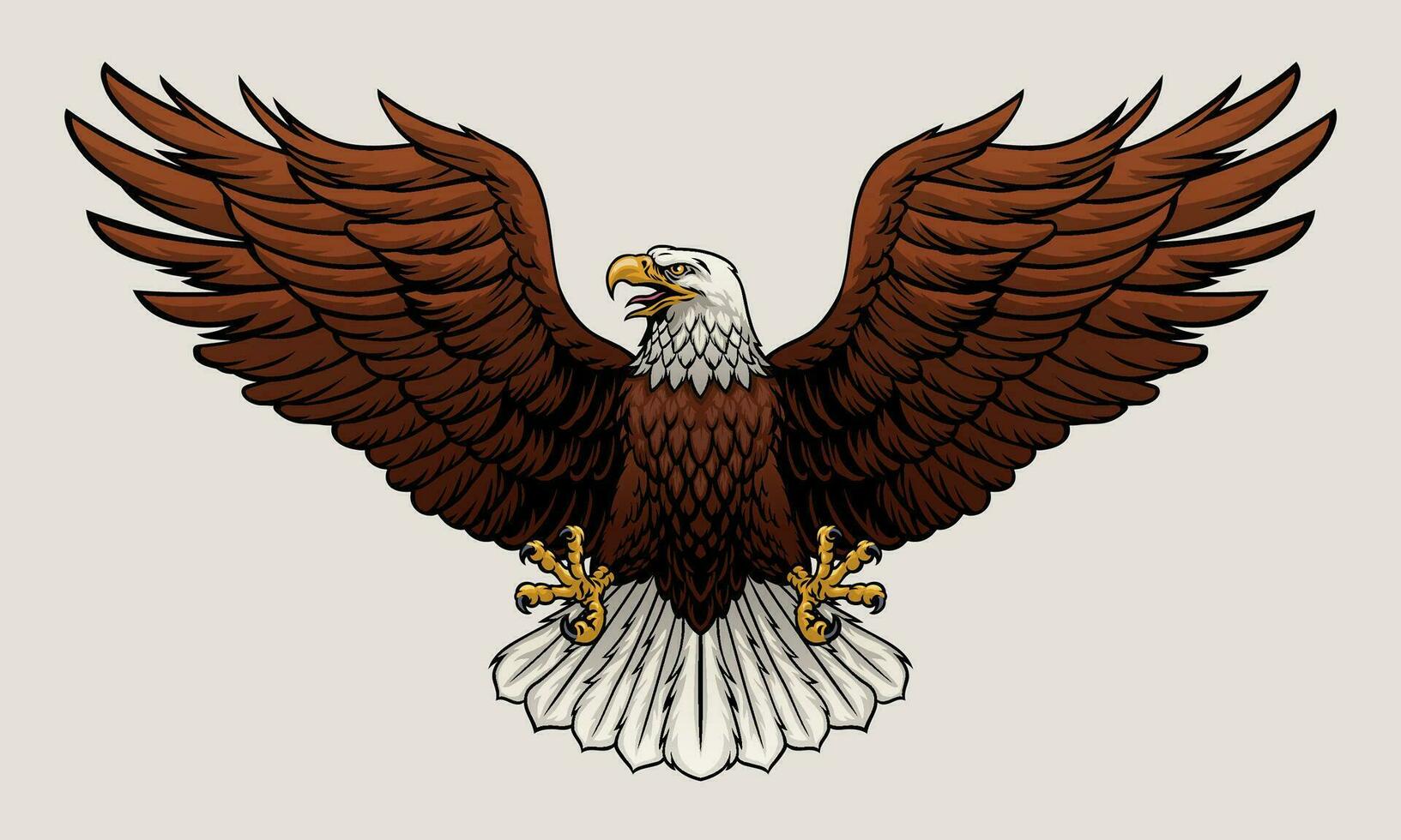 Bald Eagle Spread the Wing Vector Illustration