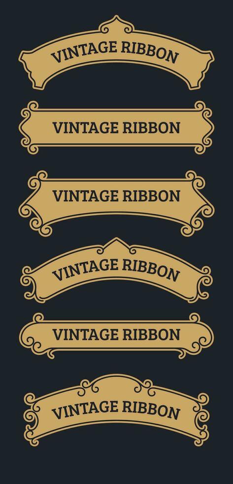 Collection of Vntage Ribbon Vectors