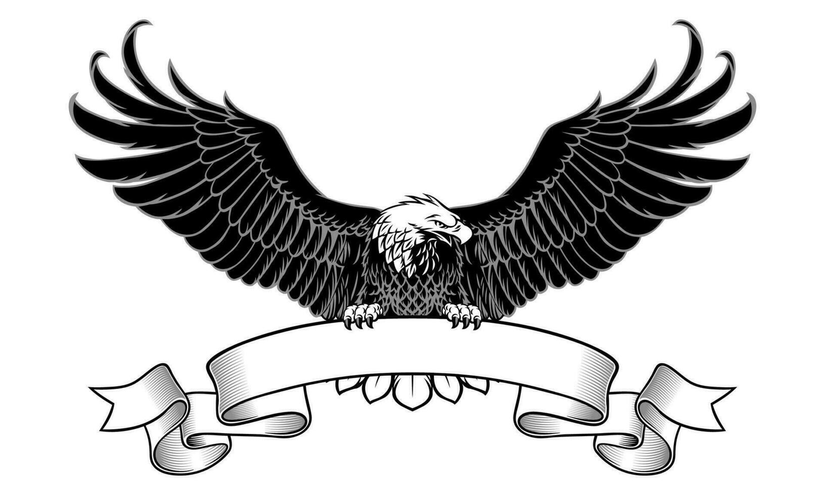 Eagle Grip a Blank Ribbon for Text vector