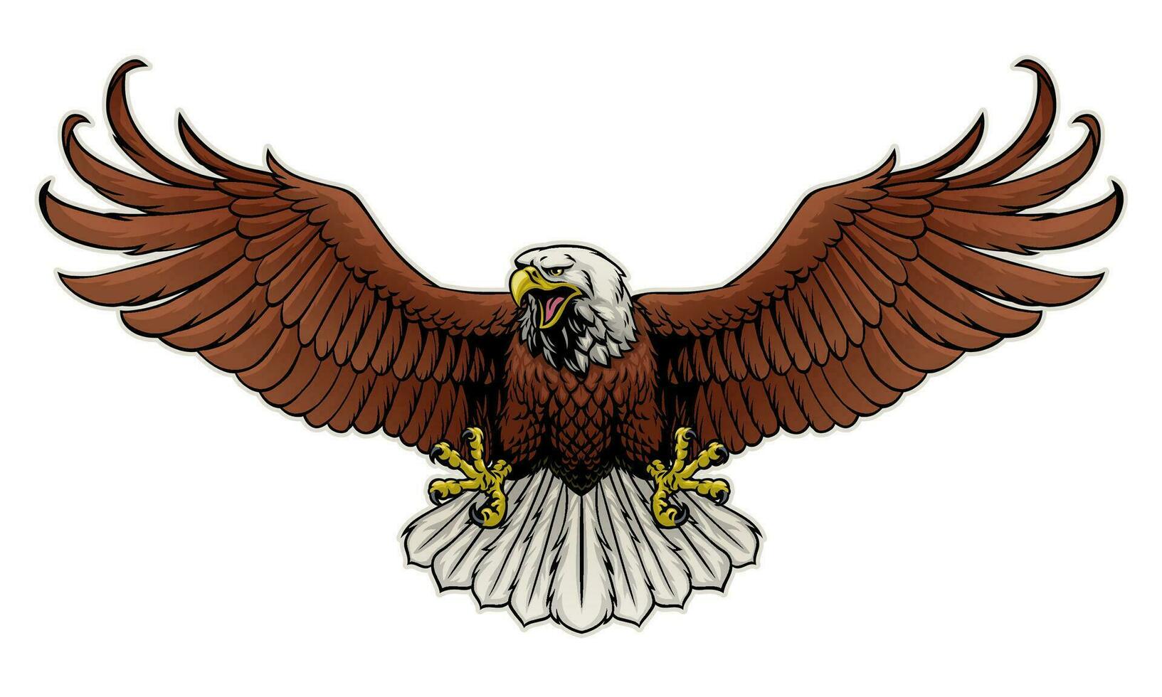 Fierce Bald Eagle Spread The Wings vector