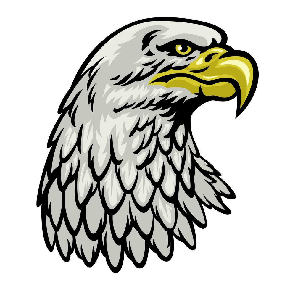 Head of Bald Eagle in Hand Drawn Style vector