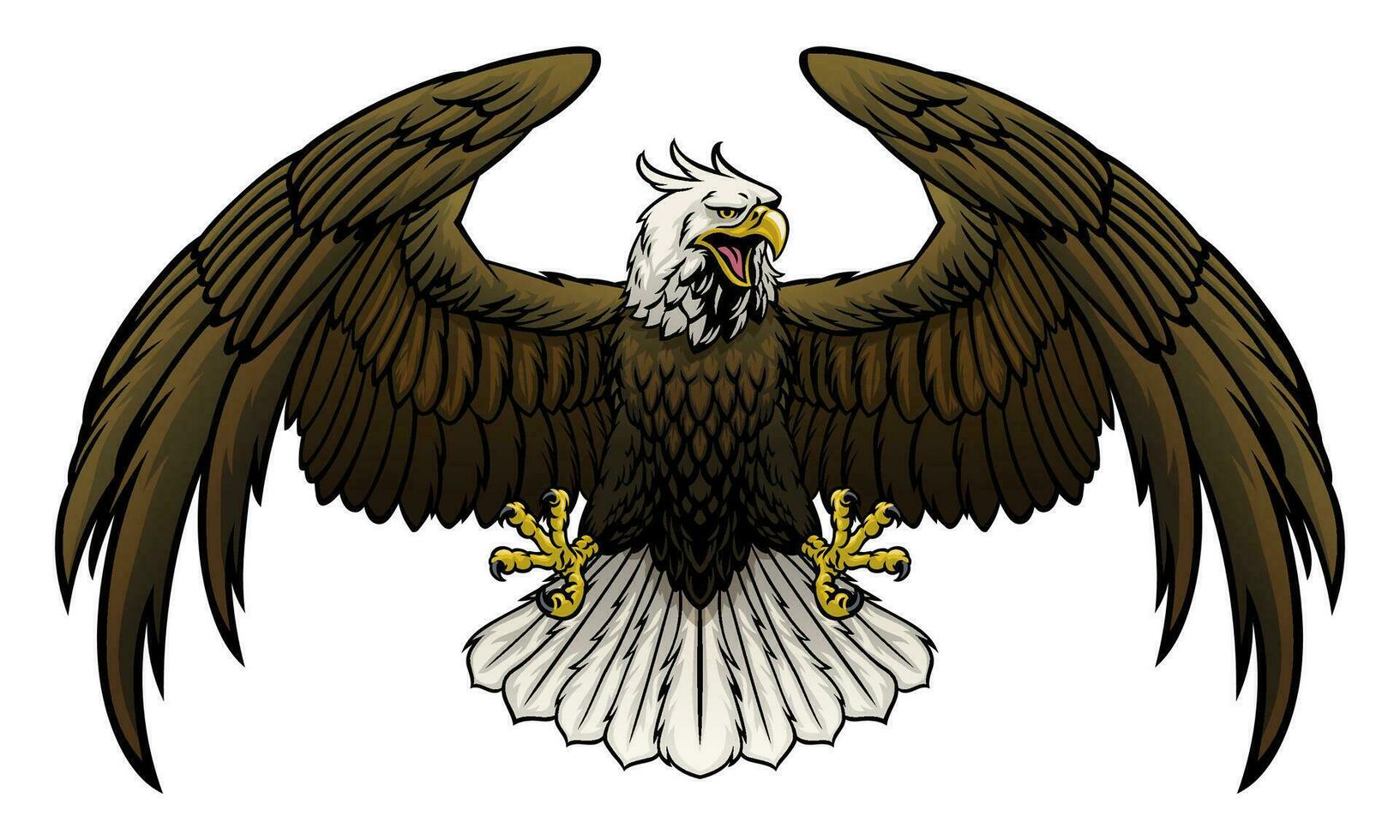 Flying Angry Bald Eagle Illustration vector