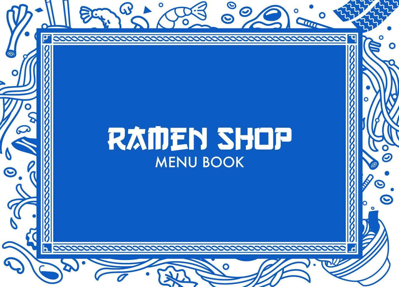 Japanese Ramen Design Background Book Menu Cover vector