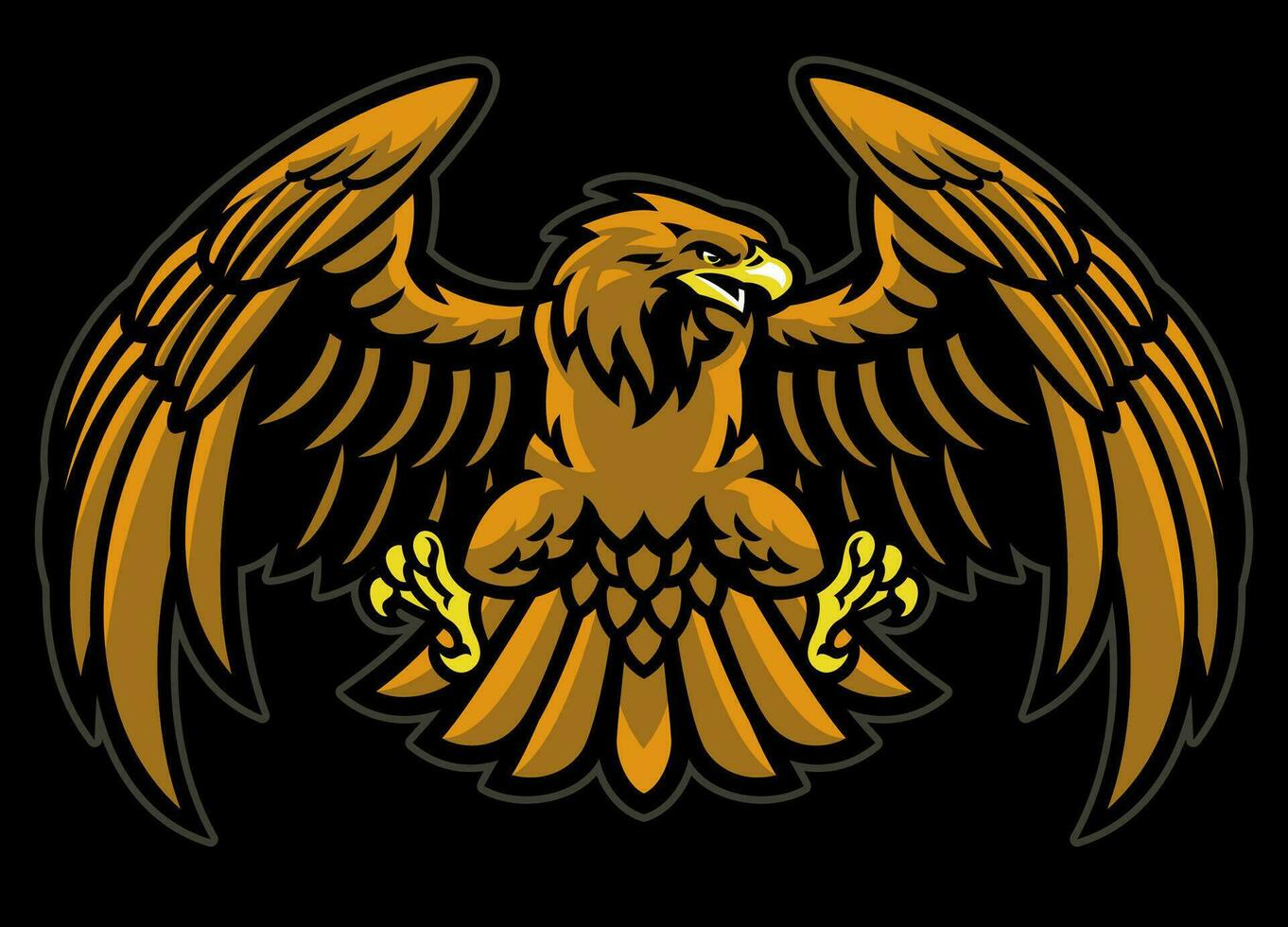 Majestic Golden Eagle Flying Mascot Design vector