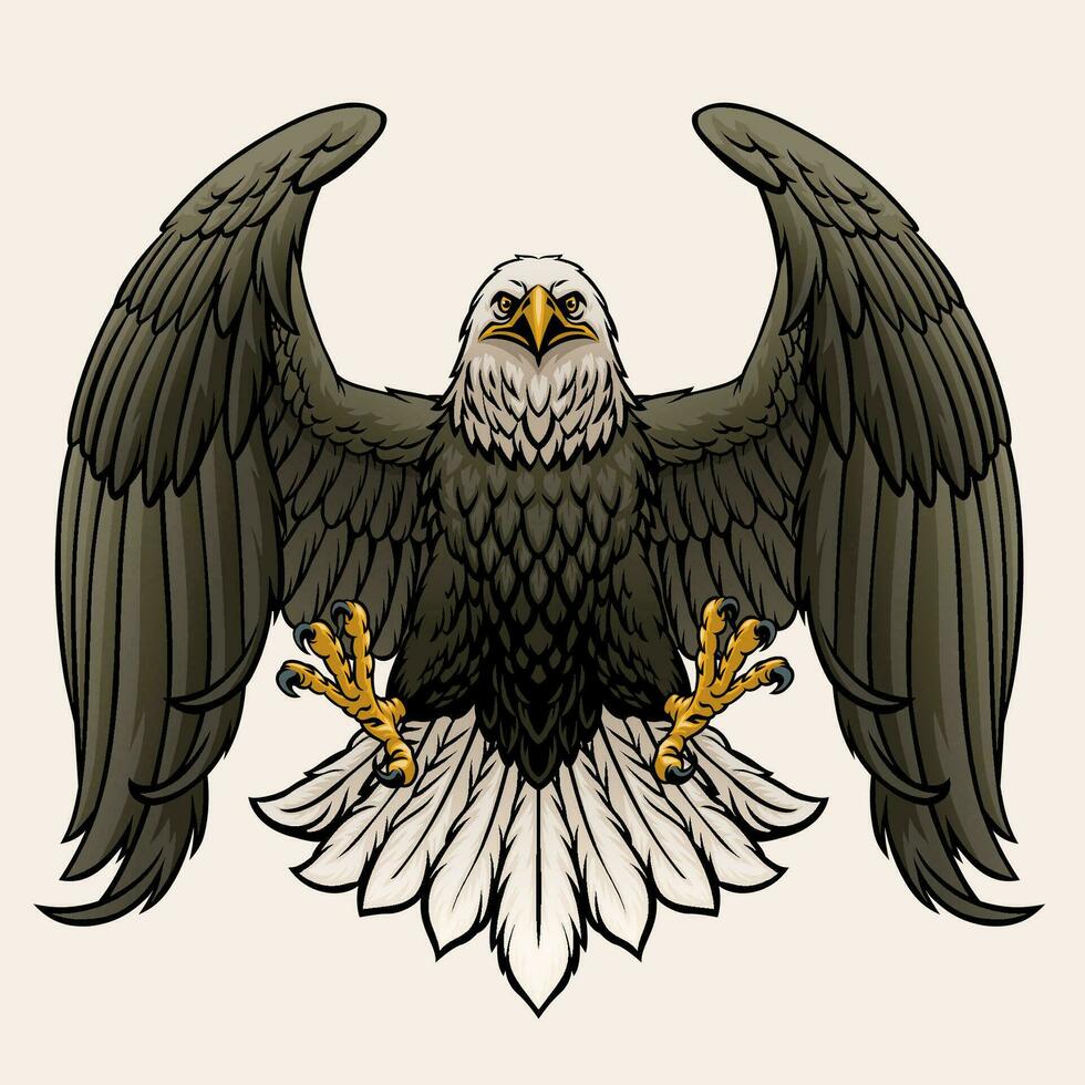 Powerful Bald Eagle Vector Illustration