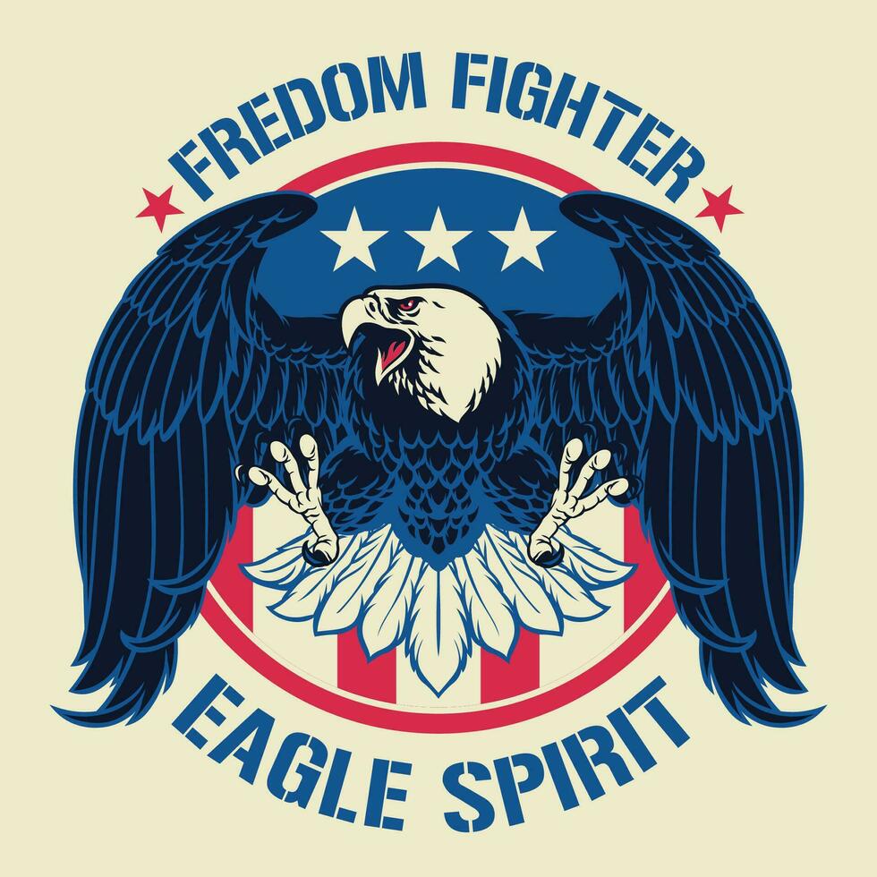 Vintage American Bald Eagle Tshirt Design vector