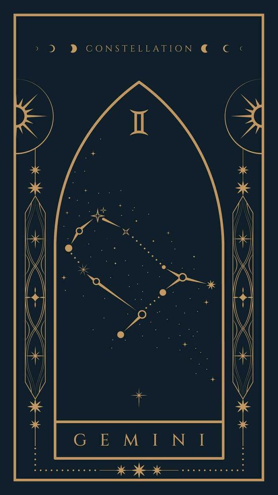 Gemini Constellation Zodiac Illustration vector