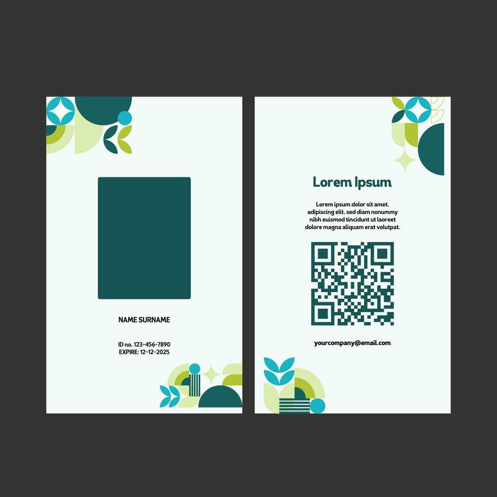 Flat vector design geometric shape id card