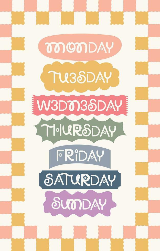 flat colorful fun design vector lettering day