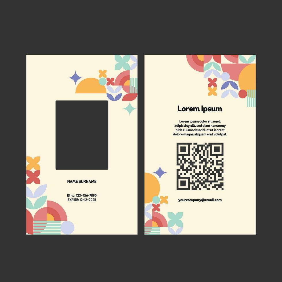 Flat vector design geometric shape id card