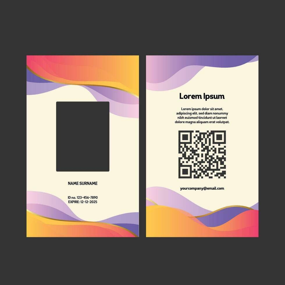 Flat vector design geometric shape id card