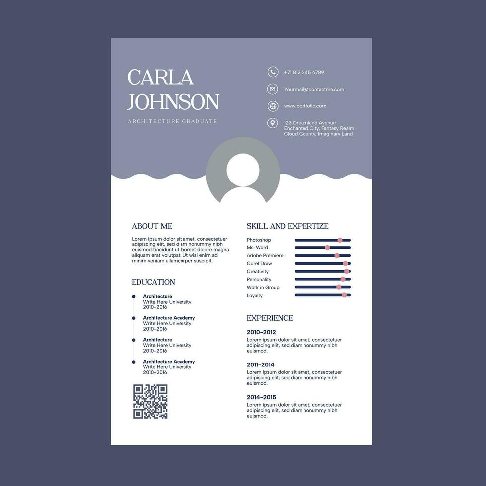 profesional resume CV template layout design vector