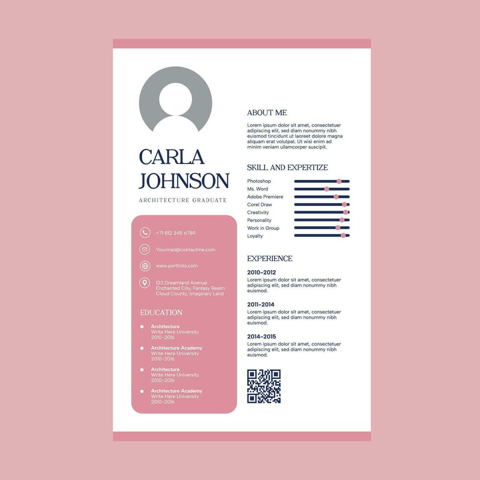 profesional resume CV template layout design vector