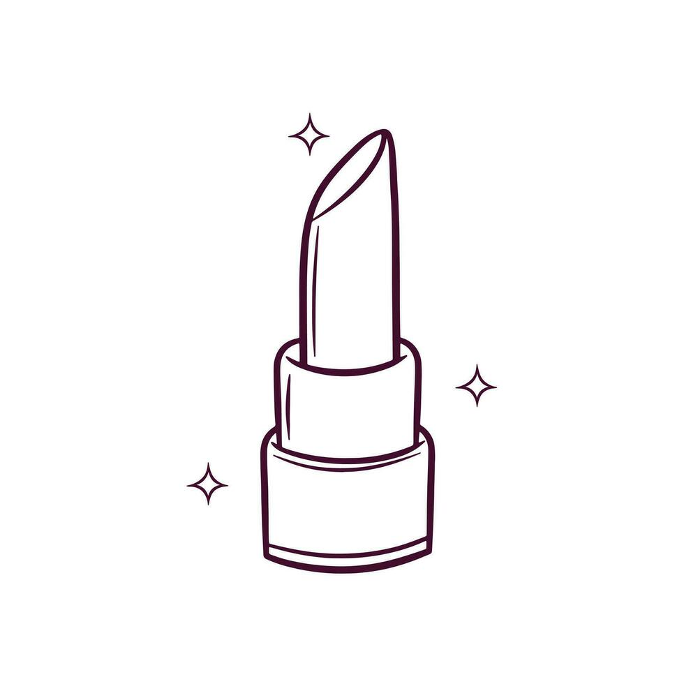 Hand Drawn Lipstick. Doodle Vector Sketch Illustration