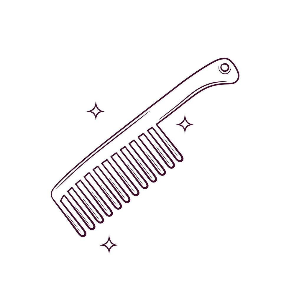 Hand Drawn Hair Comb. Doodle Vector Sketch Illustration