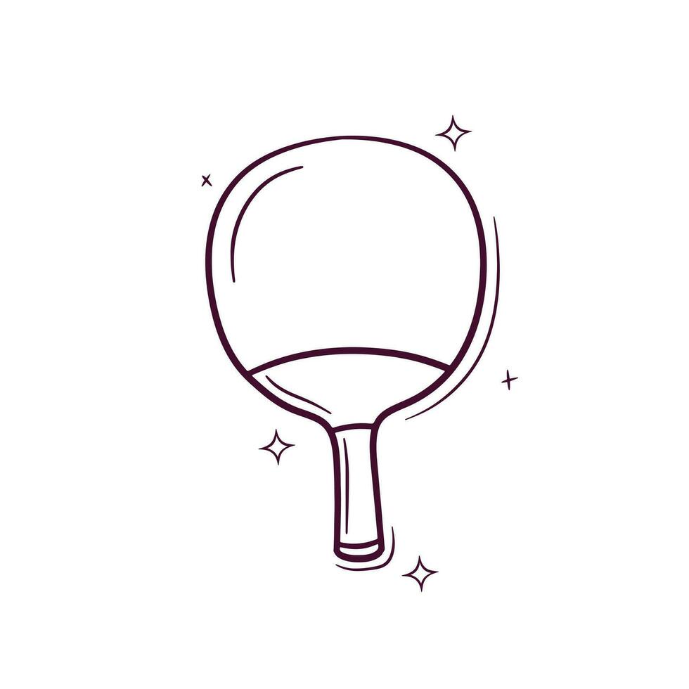 Hand Drawn Table Tennis Paddle. Doodle Vector Sketch Illustration