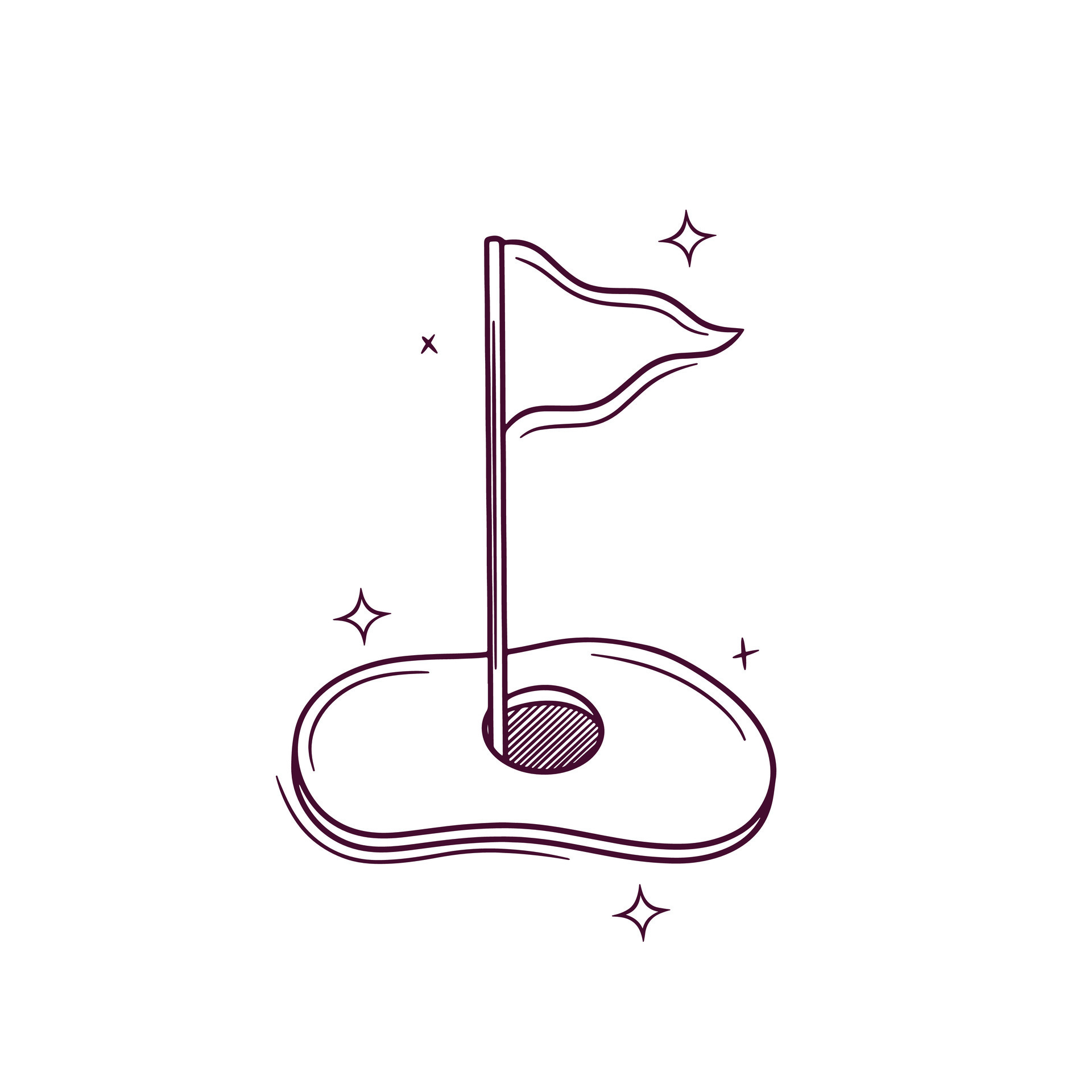 Hand Drawn Mini Golf Icon. Doodle Vector Sketch Illustration 25679341