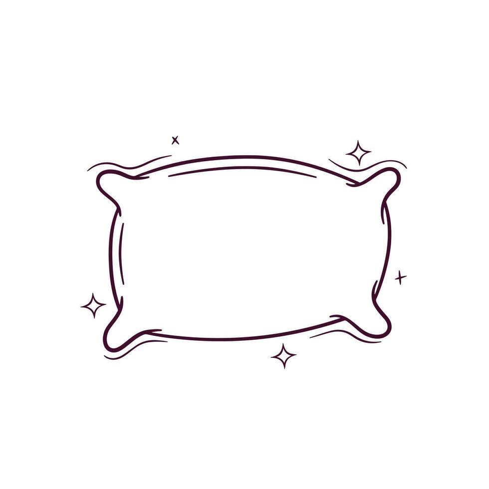 Hand Drawn Pillow. Doodle Vector Sketch Illustration