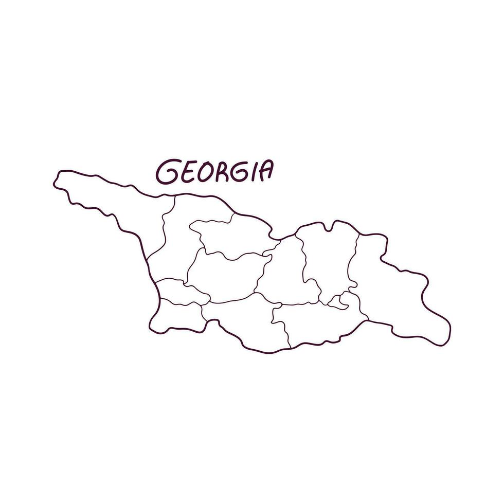 Hand Drawn Doodle Map Of Georgia. Vector Illustration