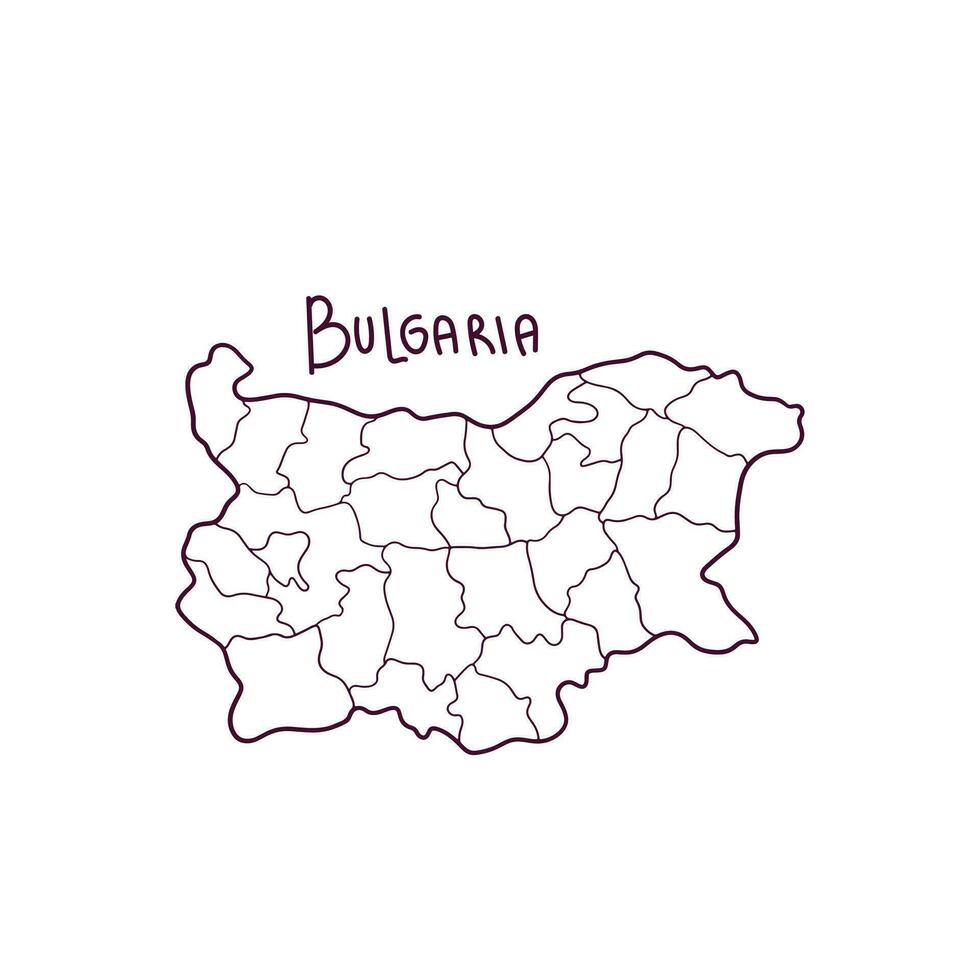 mano dibujado garabatear mapa de Bulgaria. vector ilustración