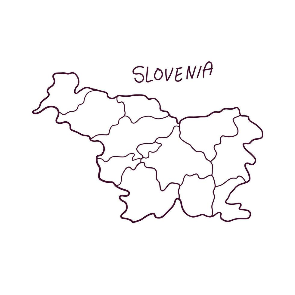 mano dibujado garabatear mapa de Eslovenia. vector ilustración