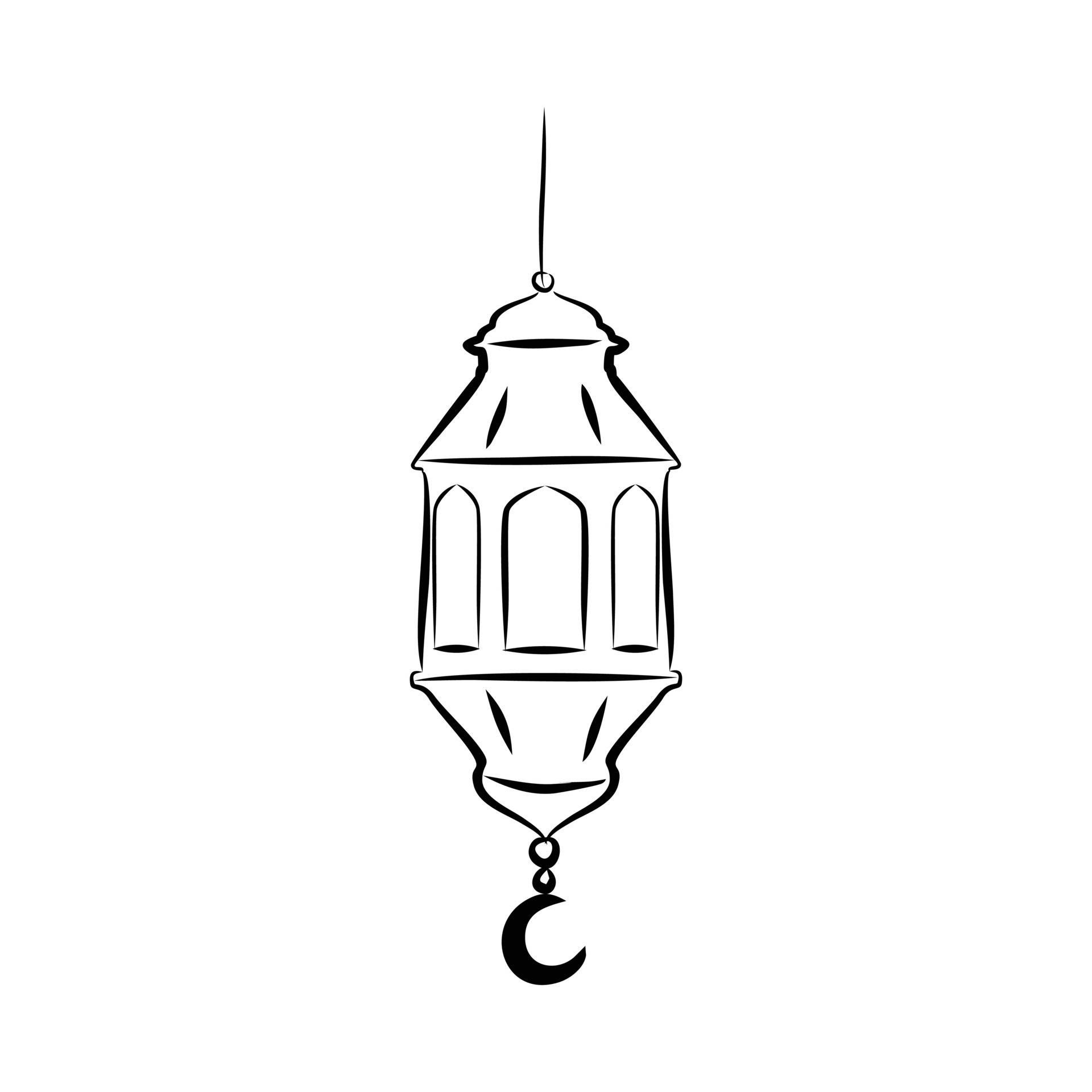 lantern vector black and white PNG and Islamic lantern vector PNG and