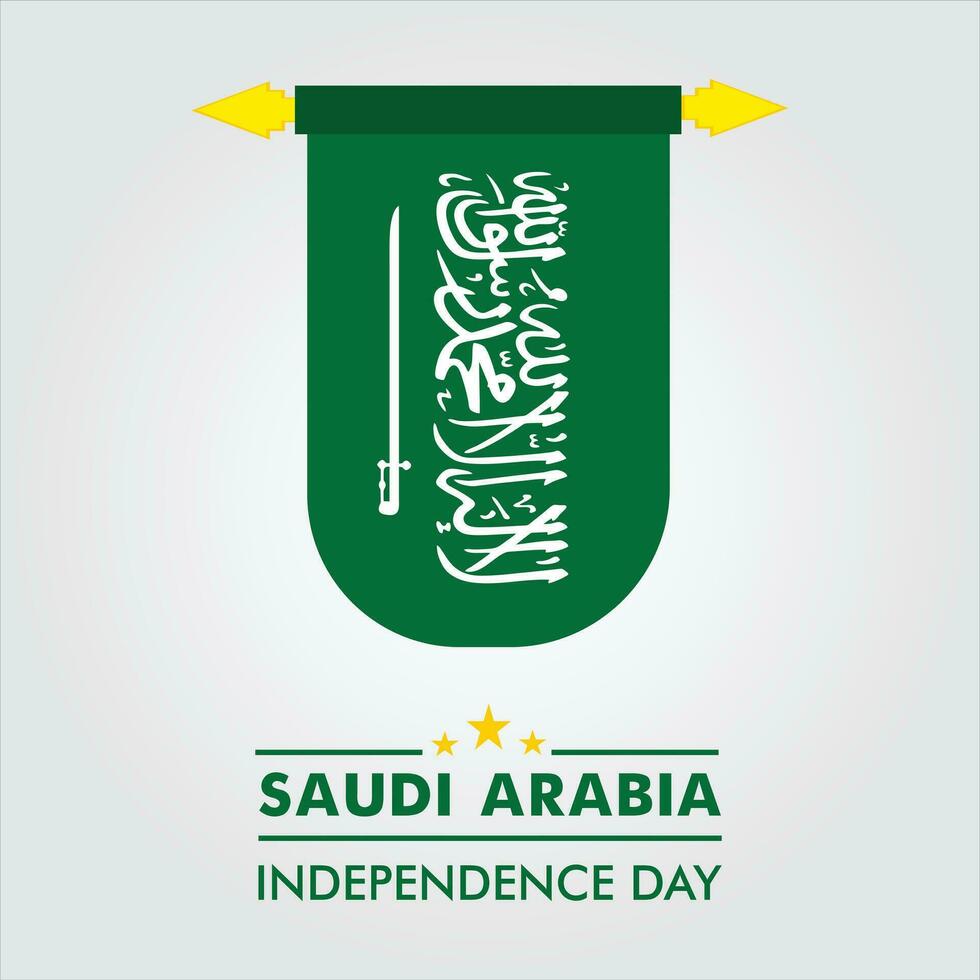 Saudi Arabia independence day 23th September  banner design and map or flag design green background vector
