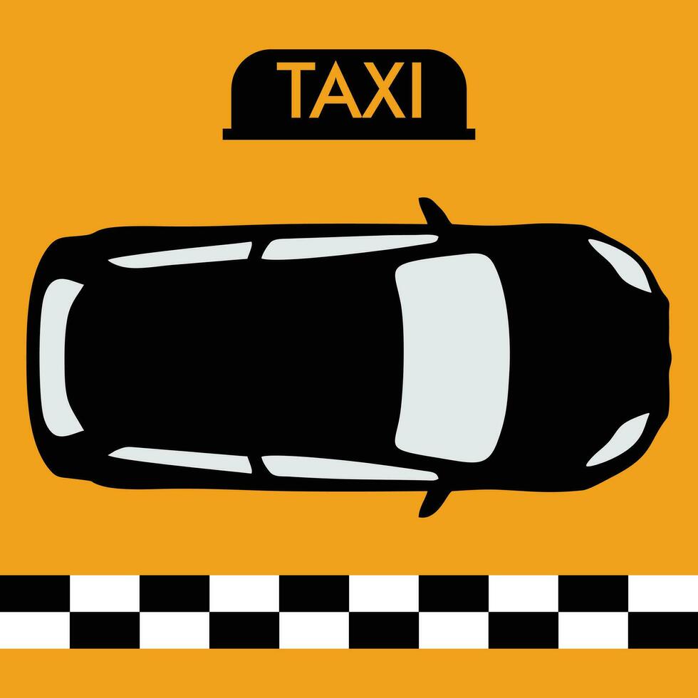 Taxi firmar vector ilustración y Taxi coche vector bandera diseño y coche vector coche negro y amarillo color dibujos animados coche bandera diseño