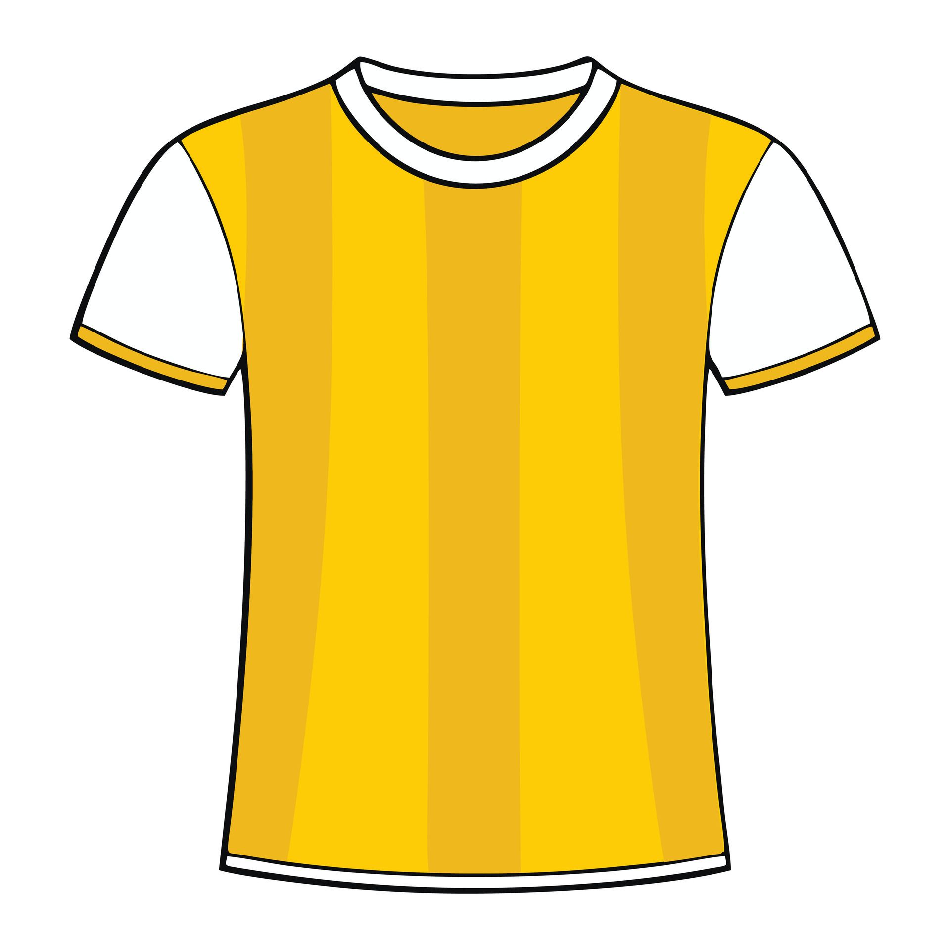 yellow t shirt and illustration of shirt and sport shirt in vector