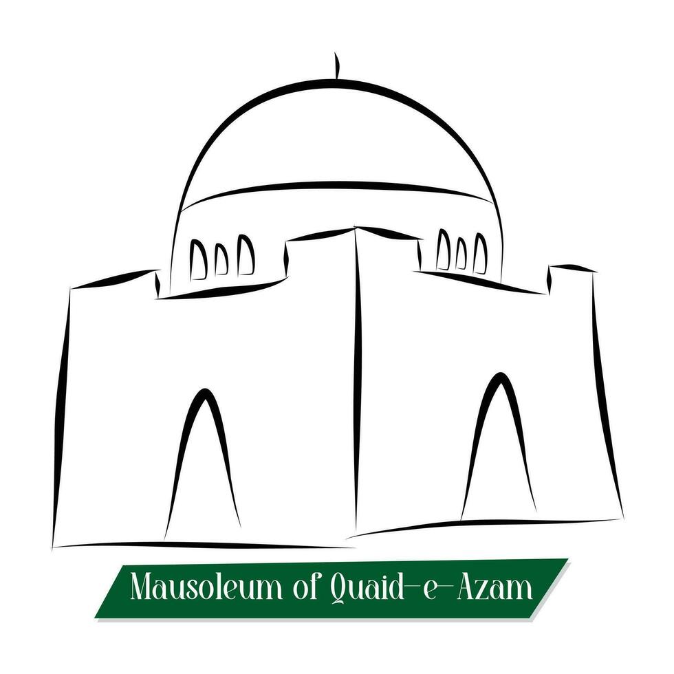 Mausoleum of Quaid-e-Azam ,  vector design banner and  14 august Pakistan independence day Banner