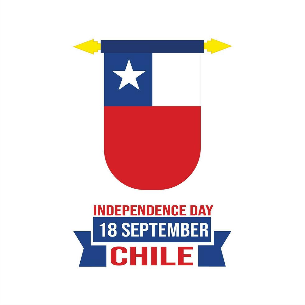 Chile independencia día 18 septiembre bandera diseño y bandera diseño vector