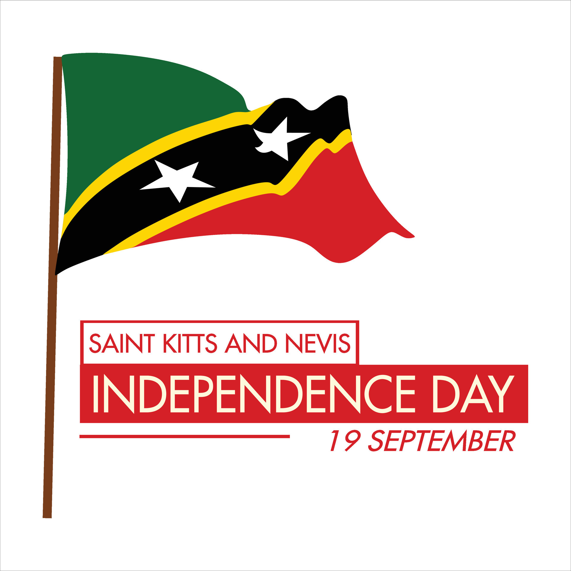 9 September saint kitts and nevis banner design happy independence day