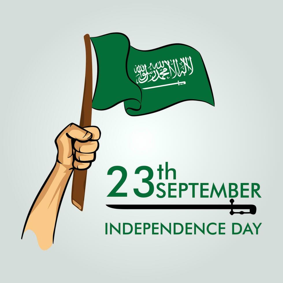 Saudi Arabia independence day 23th September  banner design and map or flag design green background vector