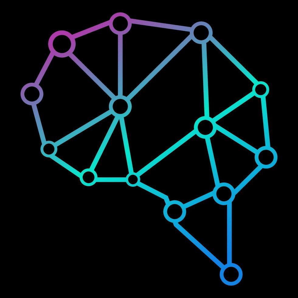 A Brain gradient color vector line icons related to the field of robot and AI technology concept vector