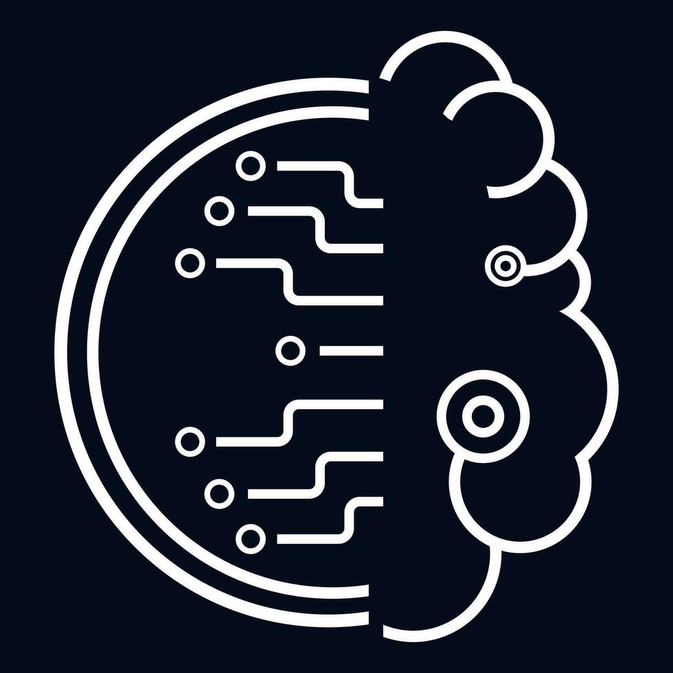 A brain icon, symbol for AI concept vector, illustration design. an artificial intelligent icon template vector