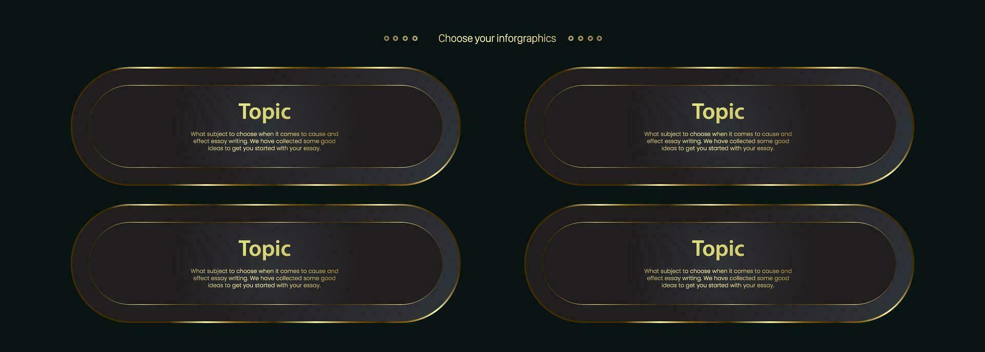 4 Luxury  multipurpose Infographic buttons and Four Golden buttons template with option and Premium gold elegant buttons vector