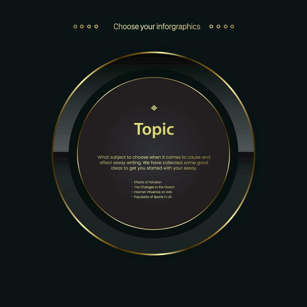 Luxury Golden multipurpose Infographic design and template with three options and Premium gold elegant version on a dark background vector