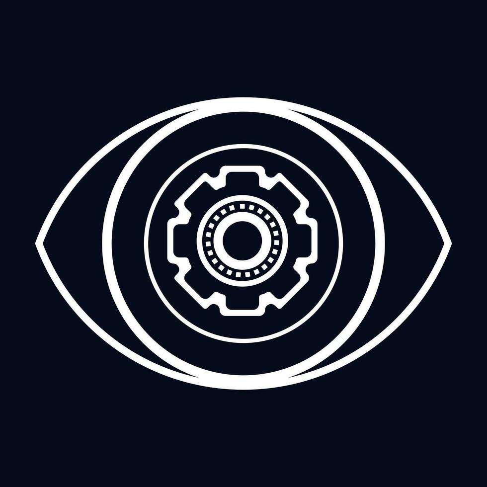 The eye of AI icon, circute symbol for AI concept vector, illustration design. an artificial intelligent symbol vector
