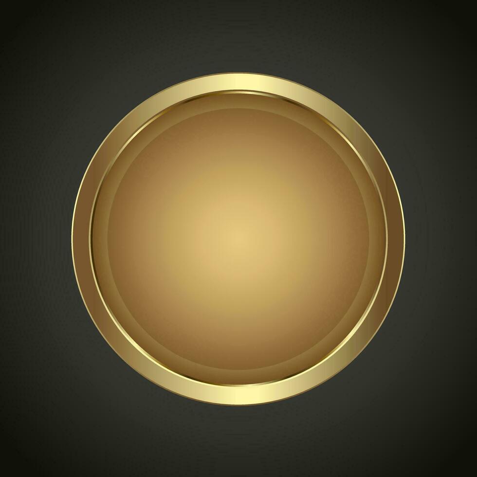 Luxury Golden iron web button on dark gradient background for multipurpose Infographic design vector, illustration template and Premium gold elegant version vector