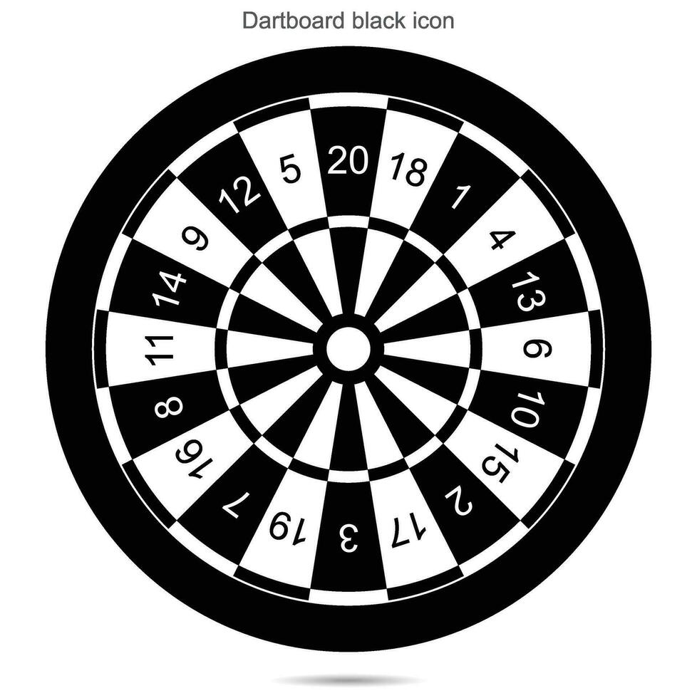 Dartboard black  icon, Vector illustration