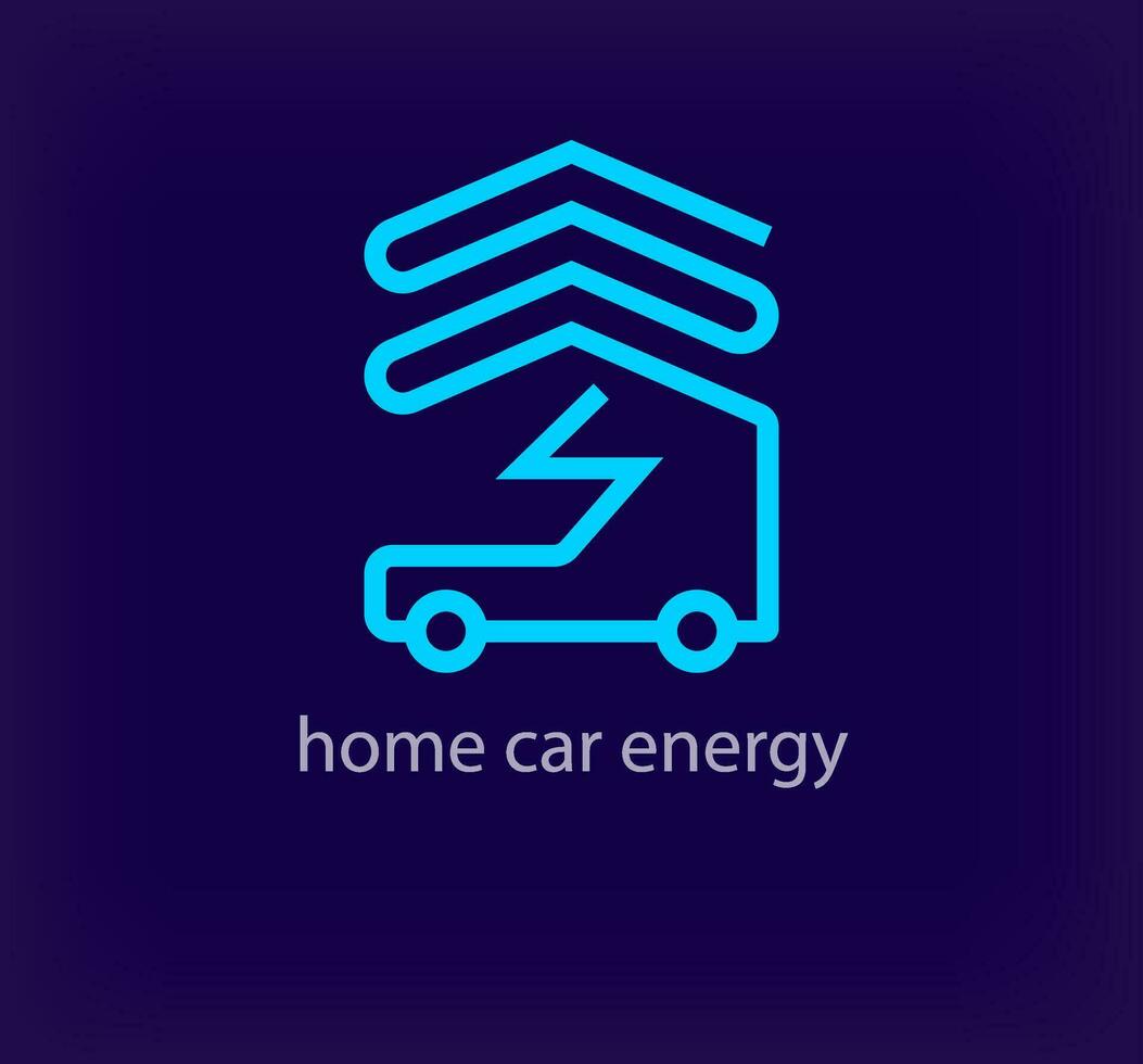 creativo hogar coche cargando estación logo. único renovable estilo de vida, hogar cargando modelo. vector
